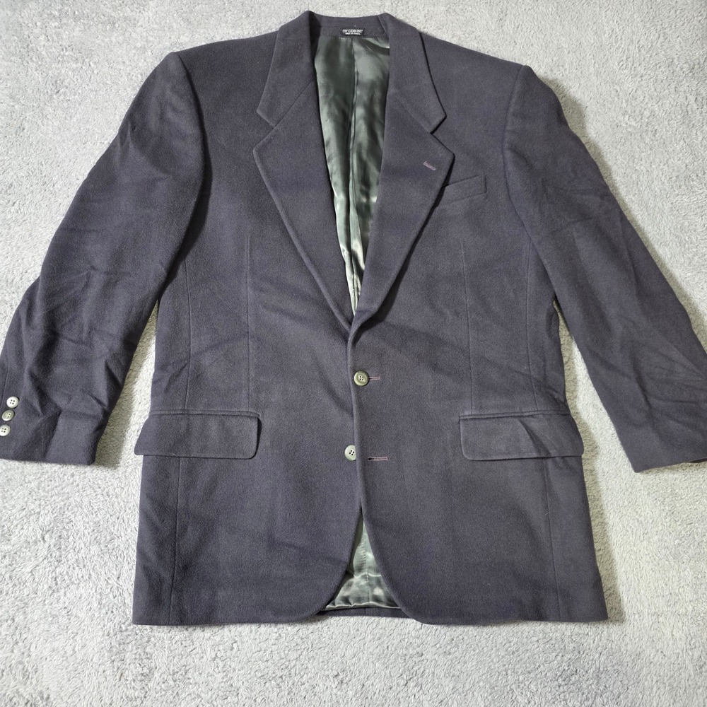 Zylos George Machado Mens 42L Blazer Charcoal Cashmere Blend Italian Fabric